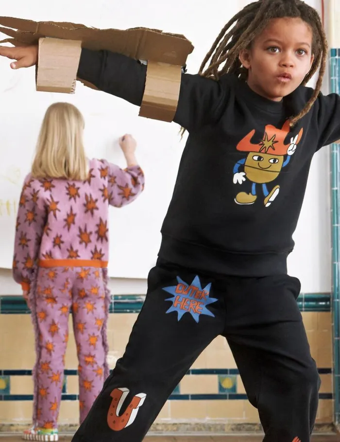 Kids Cosmic Cowboy Graphic Sweatshirt Black Stella McCartney TShirts And Sweatshirt