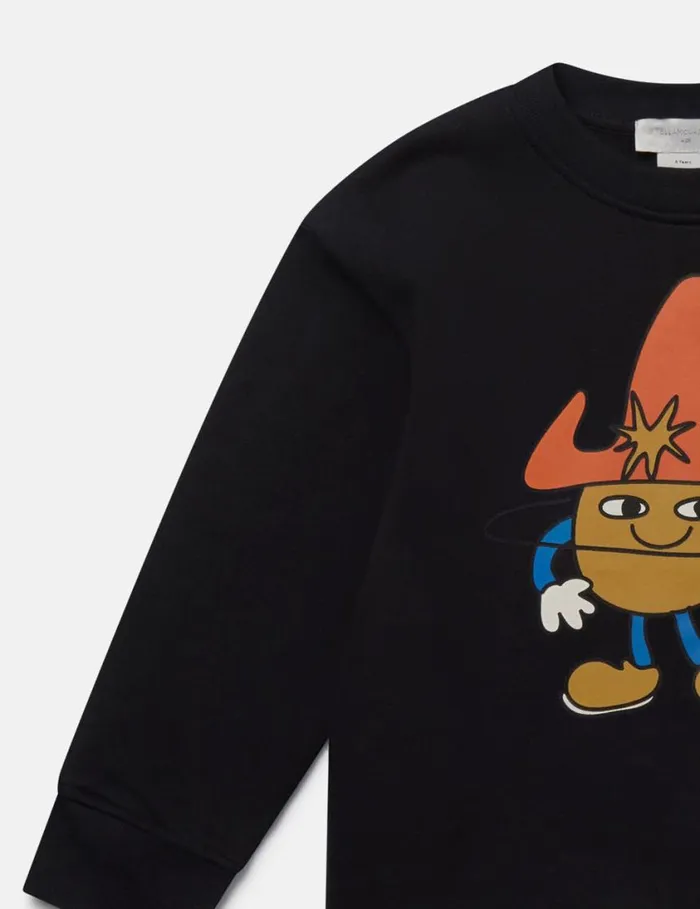 Kids Cosmic Cowboy Graphic Sweatshirt Black Stella McCartney TShirts And Sweatshirt