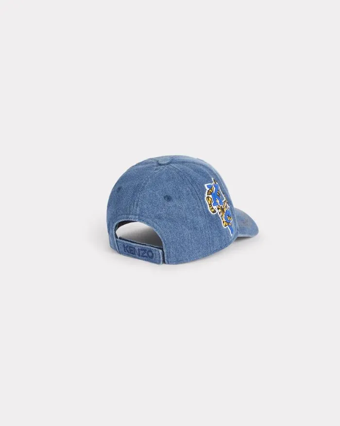 Kids Embroidered 039Blue Jungle039 Denim Cap Navy Blue Kenzo Shoes And Accessories