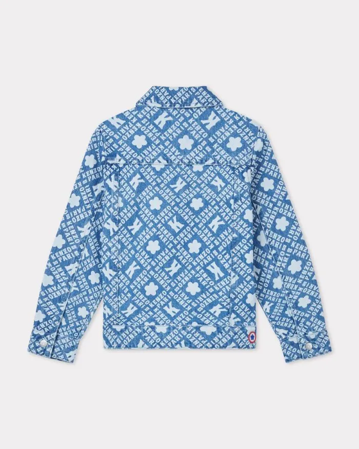Kids Embroidered Denim Jacket Blue Kenzo Jackets And Coats