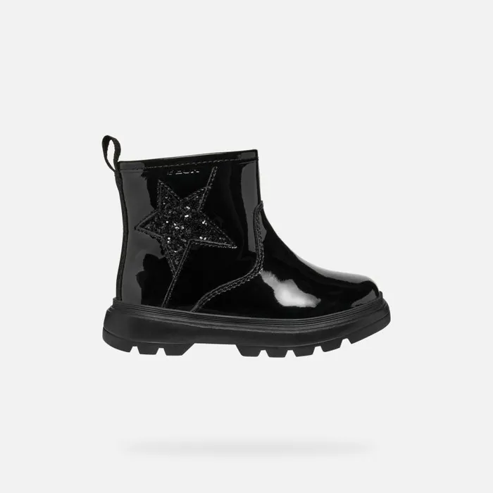 Kids Geox Ankle Boots KIDDARTAH TODDLER GIRL Black Mid Calf Boots Black