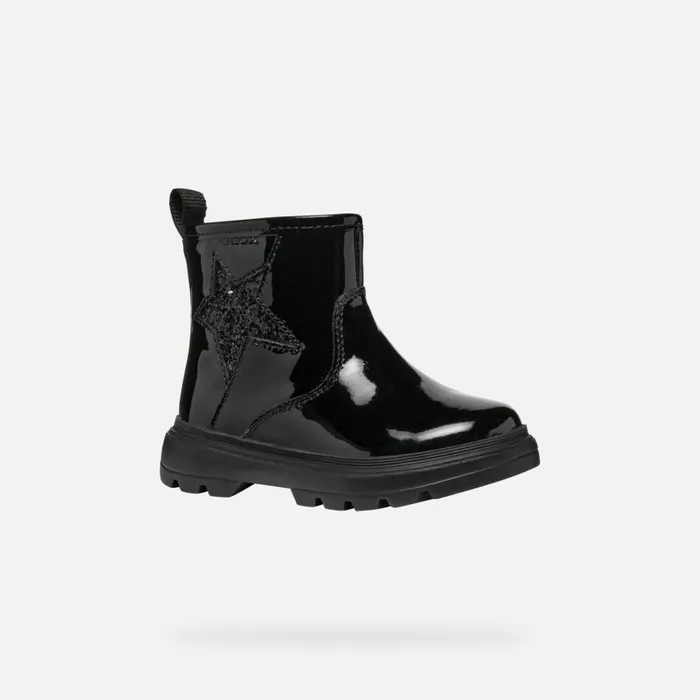 Kids Geox Ankle Boots KIDDARTAH TODDLER GIRL Black Mid Calf Boots Black