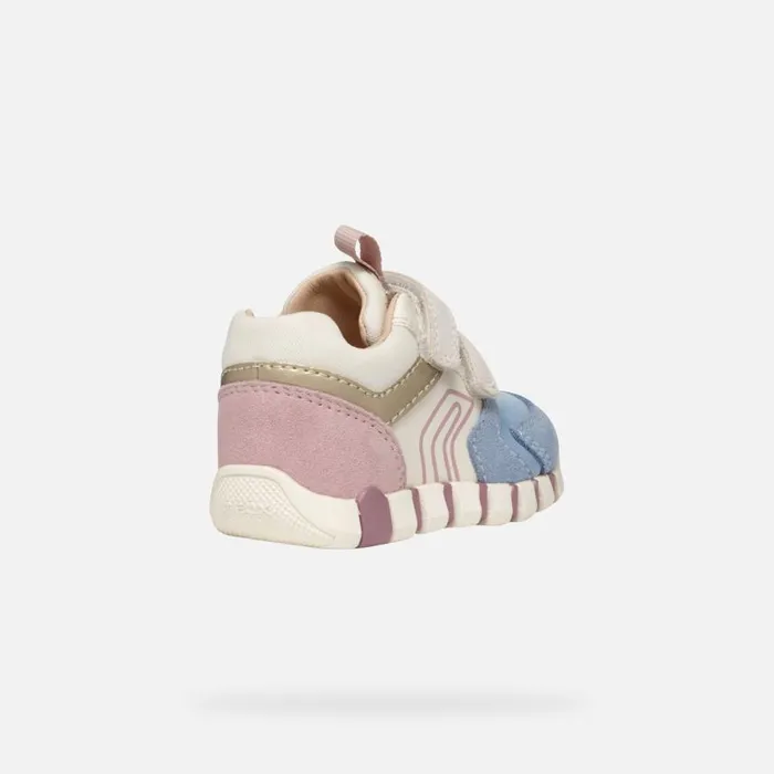Kids Geox First Steps IUPIDOO BABY AvioPink Sneakers With Straps Aviopink