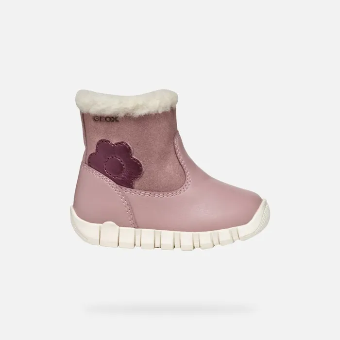 Kids Geox First Steps IUPIDOO BABY GIRL Antique RosePrune Mid Calf Boots Antique Roseprune