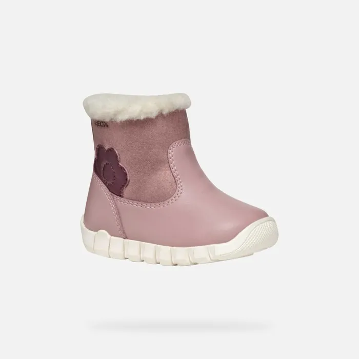 Kids Geox First Steps IUPIDOO BABY GIRL Antique RosePrune Mid Calf Boots Antique Roseprune