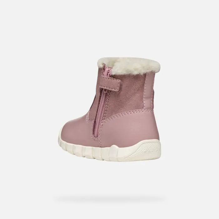 Kids Geox First Steps IUPIDOO BABY GIRL Antique RosePrune Mid Calf Boots Antique Roseprune