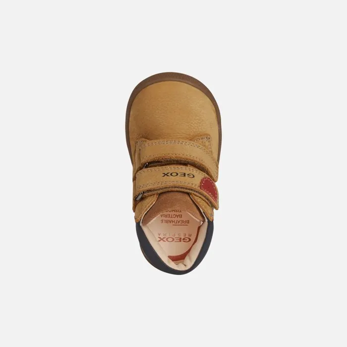 Kids Geox First Steps MACCHIA C Sneakers With Straps Biscuit Baby Geox Biscuit