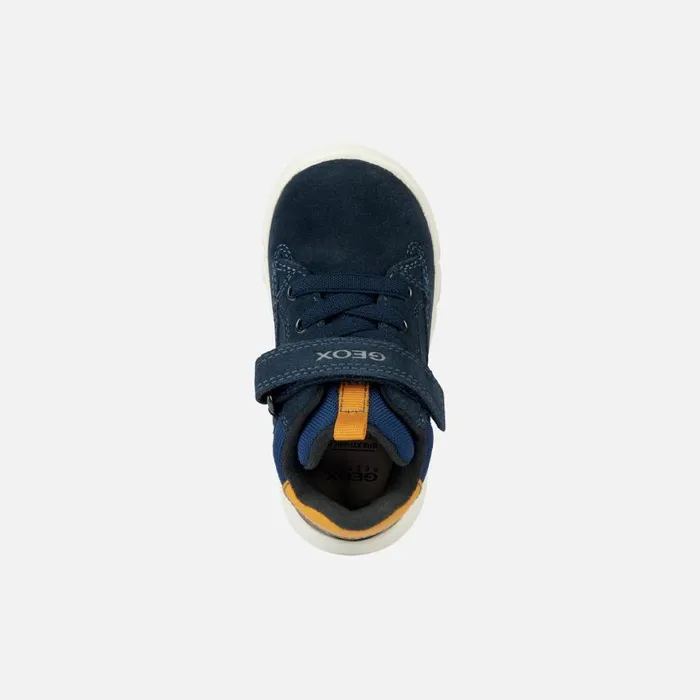 Kids Geox MidCalf Boots HYROO A Waterproof Boots Navy Blue Baby Boy Geox Navyochre Yellow