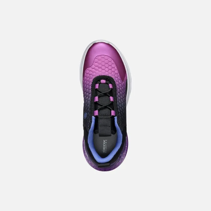 Kids Geox Sneakers ACTIVART ILLUMINUS JUNIOR BlackPurple Low Top Sneakers Blackpurple