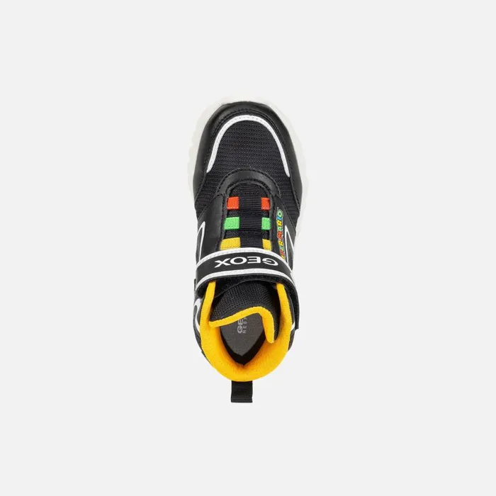 Kids Geox Sneakers CIBERDRON JUNIOR BlackYellow Nintendo 8211 Supermario Blackyellow