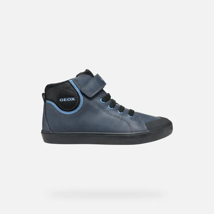 Kids Geox Sneakers GISLI BOY NavyLight Blue High Top Sneakers Navylight Blue