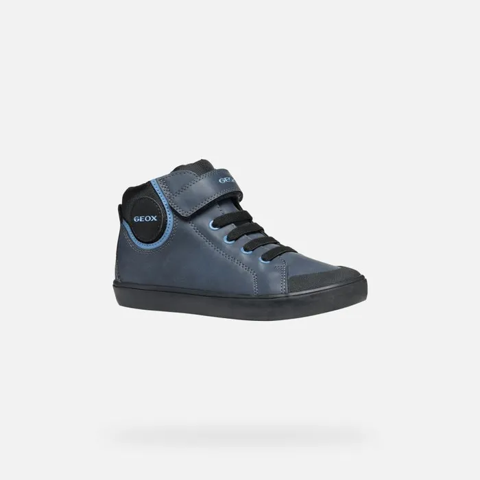 Kids Geox Sneakers GISLI BOY NavyLight Blue High Top Sneakers Navylight Blue