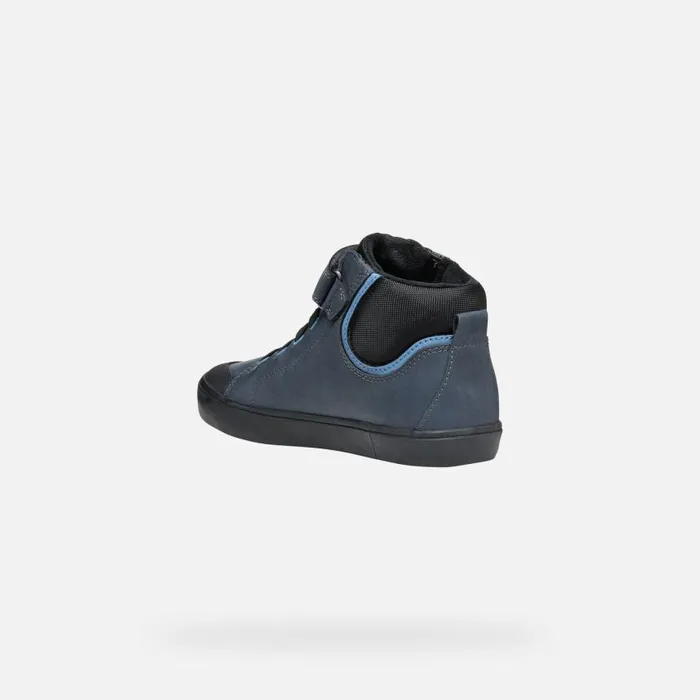 Kids Geox Sneakers GISLI BOY NavyLight Blue High Top Sneakers Navylight Blue