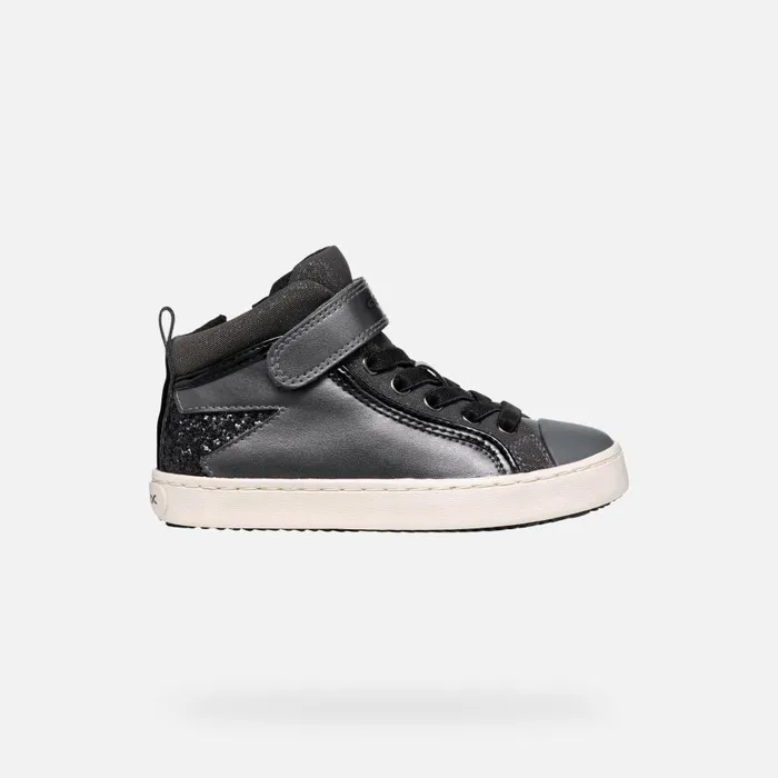 Kids Geox Sneakers KALISPERA GIRL Dark GreyBlack High Top Sneakers Dark Greyblack