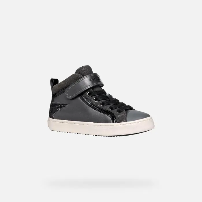 Kids Geox Sneakers KALISPERA GIRL Dark GreyBlack High Top Sneakers Dark Greyblack