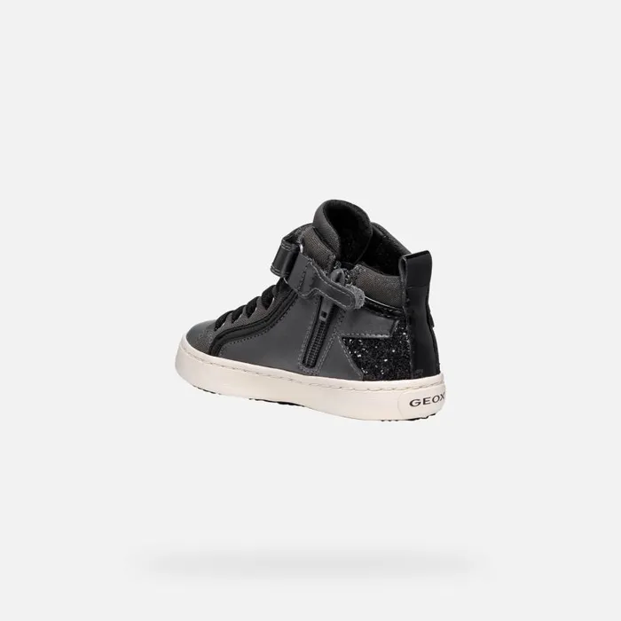 Kids Geox Sneakers KALISPERA GIRL Dark GreyBlack High Top Sneakers Dark Greyblack