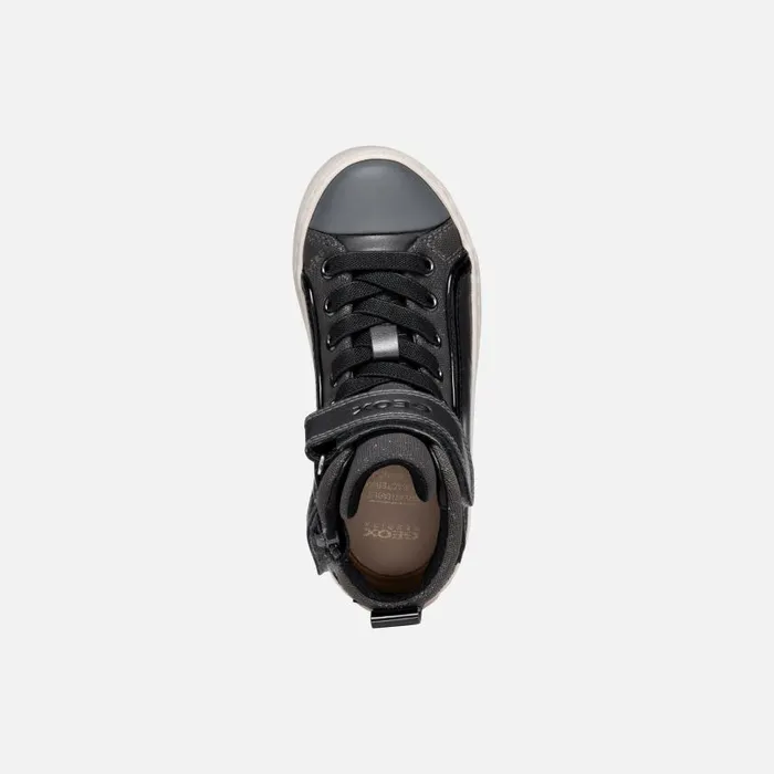 Kids Geox Sneakers KALISPERA GIRL Dark GreyBlack High Top Sneakers Dark Greyblack