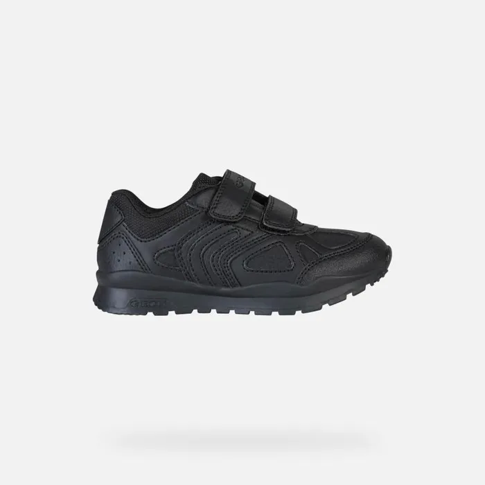 Kids Geox Sneakers PAVEL Kids039s Black Sneakers With Straps UNIFORM Black