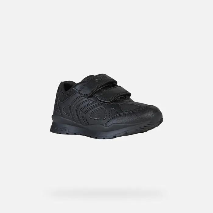 Kids Geox Sneakers PAVEL Kids039s Black Sneakers With Straps UNIFORM Black