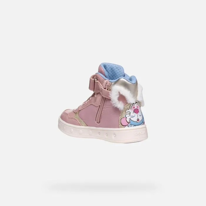 Kids Geox Sneakers SKYLIN JUNIOR Light RosePlatinum Alice 8211 Disney Light Roseplatinum