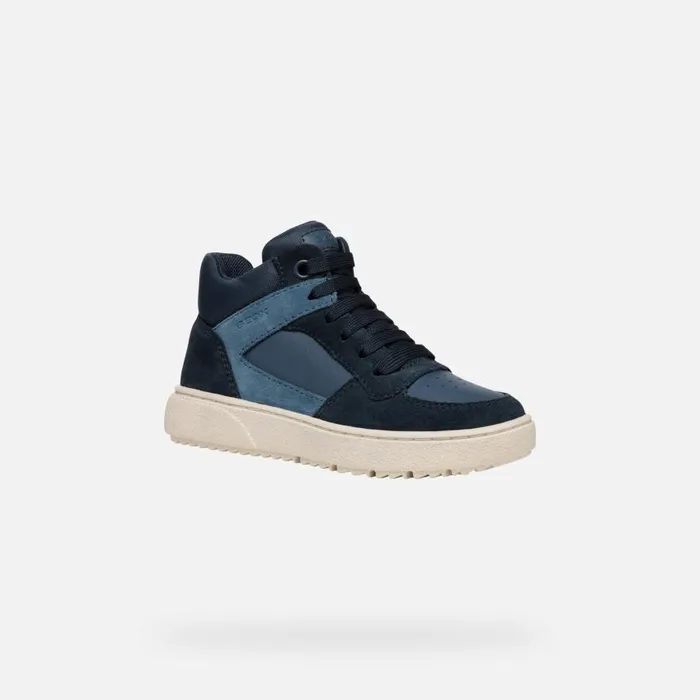 Kids Geox Sneakers THELEVEN BOY Light NavyNavy High Top Sneakers Light Navynavy