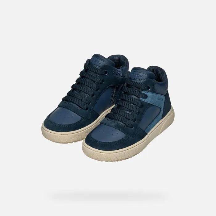 Kids Geox Sneakers THELEVEN BOY Light NavyNavy High Top Sneakers Light Navynavy