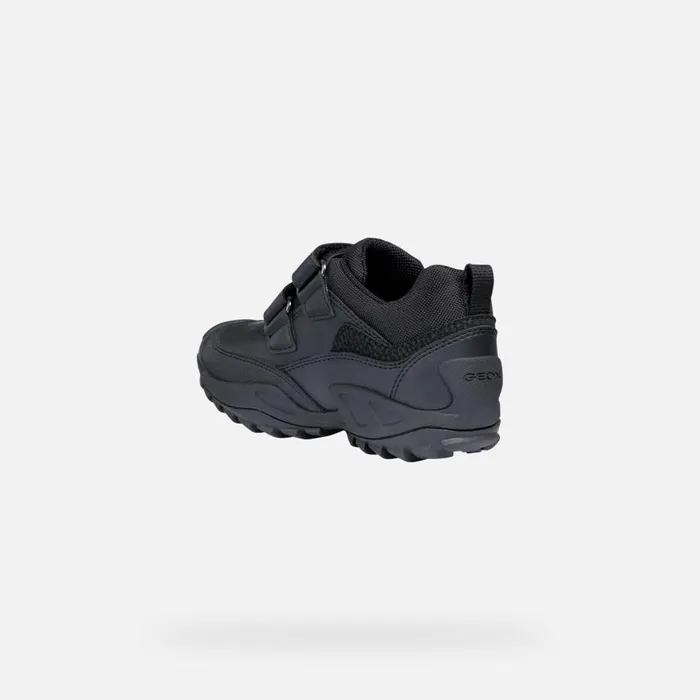 Kids Geox Uniform Shoes NEW SAVAGE B A Waterproof Shoes Black Junior Boy Geox Black