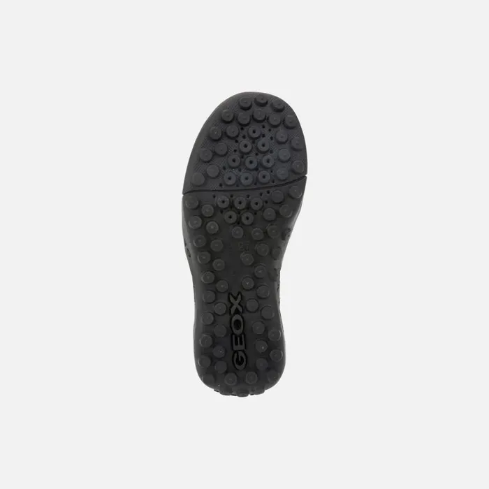 Kids Geox Uniform Shoes WSNAKE MOCASSINO Junior Boy039s Black Leather Loafers Geox Black