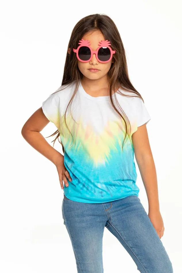 Kids Girls Chaser Brand Girls Recycled Vintage Jersey Cap Sleeve Vent Back Tee