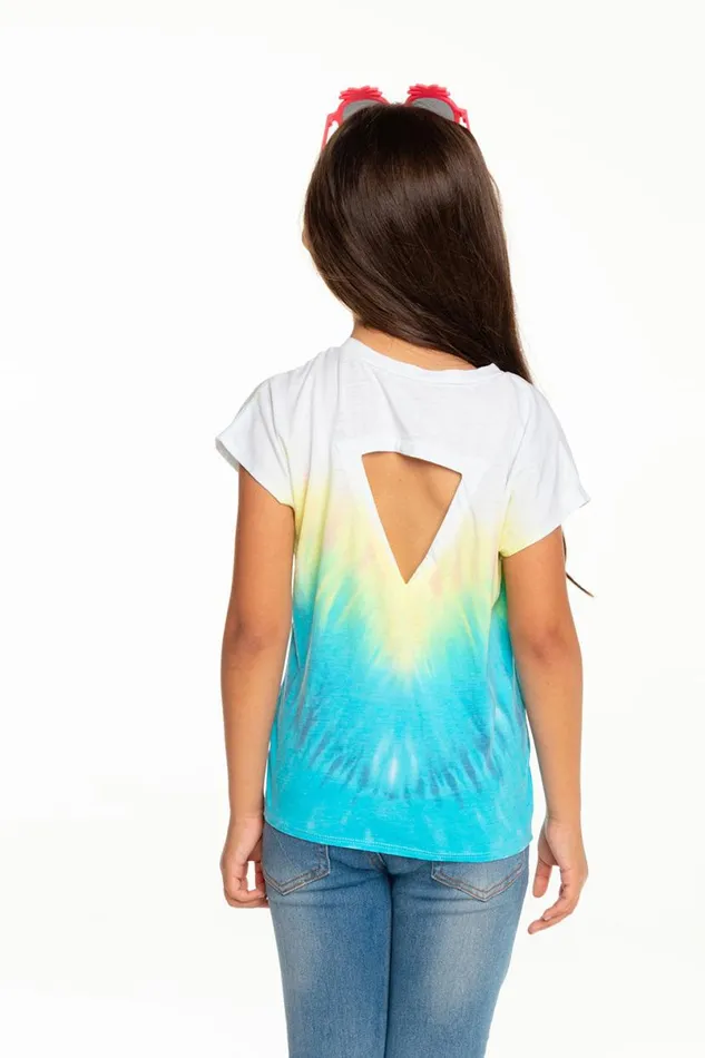 Kids Girls Chaser Brand Girls Recycled Vintage Jersey Cap Sleeve Vent Back Tee