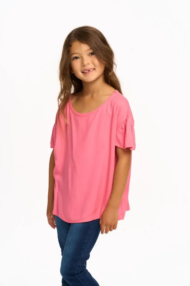 Kids Girls Chaser Brand Wynn Short Sleeve Top 8211 Pink Lemonade