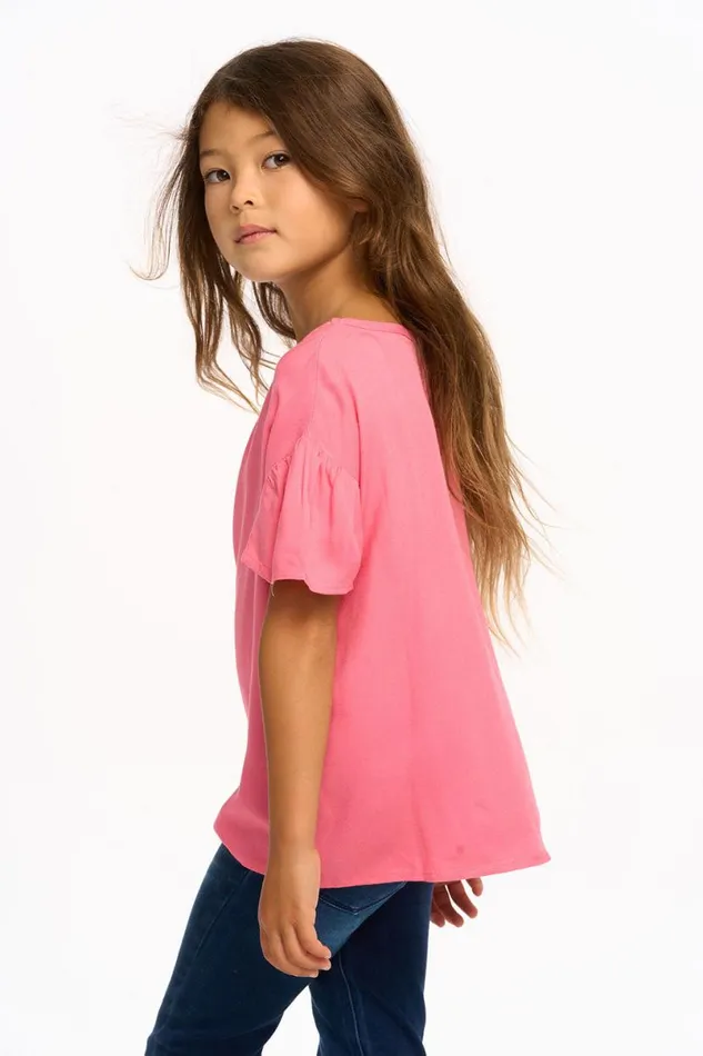 Kids Girls Chaser Brand Wynn Short Sleeve Top 8211 Pink Lemonade