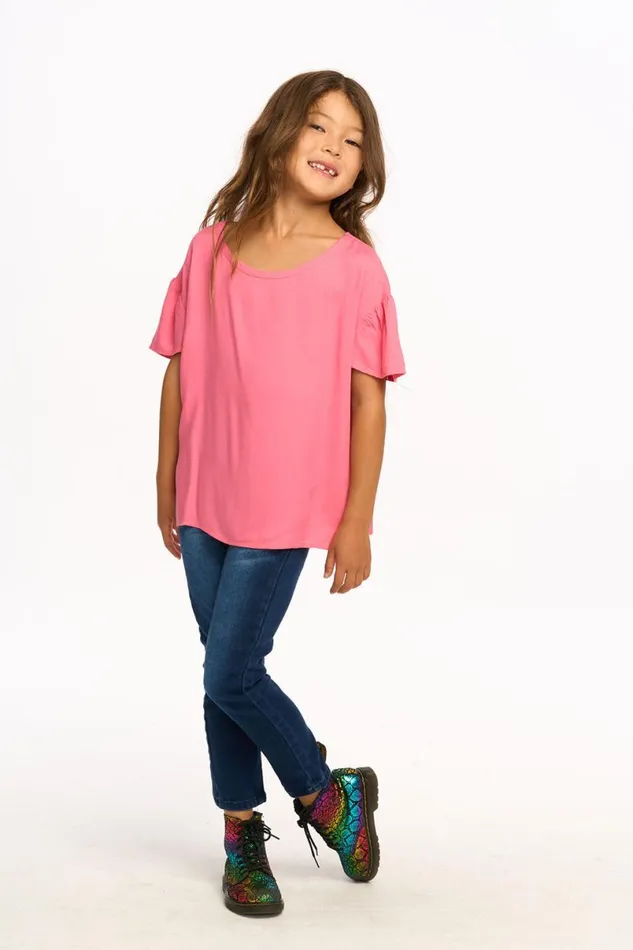 Kids Girls Chaser Brand Wynn Short Sleeve Top 8211 Pink Lemonade