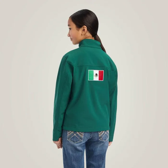Kids Jackets and Vests Ariat New Team Softshell MEXICO Jacket Verde