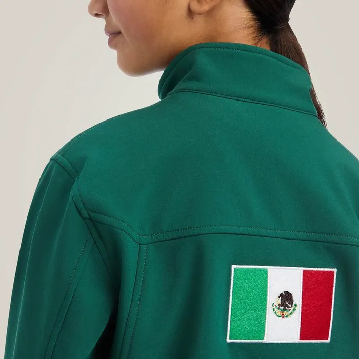 Kids Jackets and Vests Ariat New Team Softshell MEXICO Jacket Verde