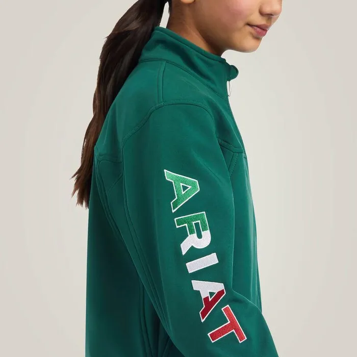 Kids Jackets and Vests Ariat New Team Softshell MEXICO Jacket Verde
