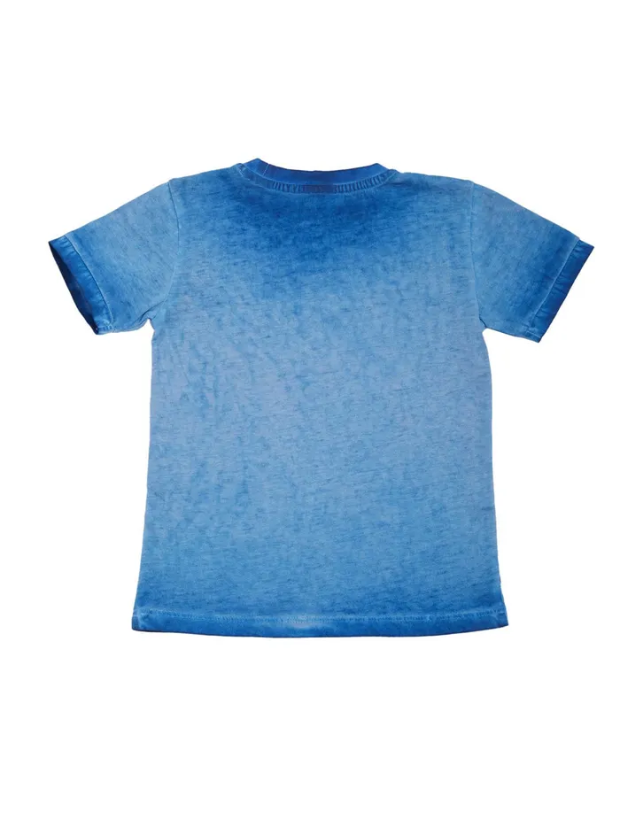 Kids Little Boy GUESS Blue Palm Print Logo Tshirt 27