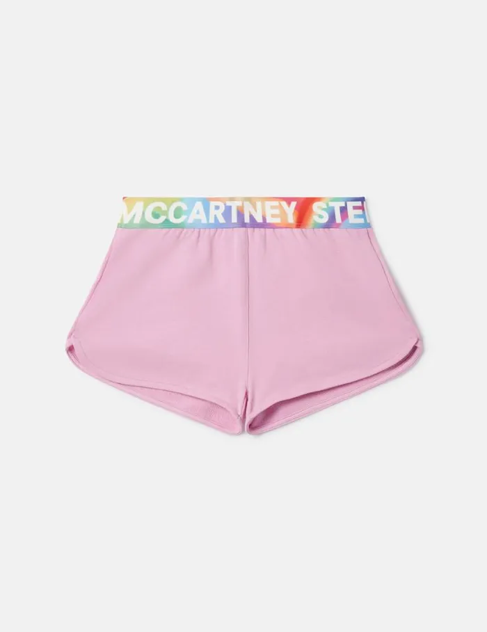 Kids Logo Tape Shorts Pink Stella McCartney Pants and Shorts