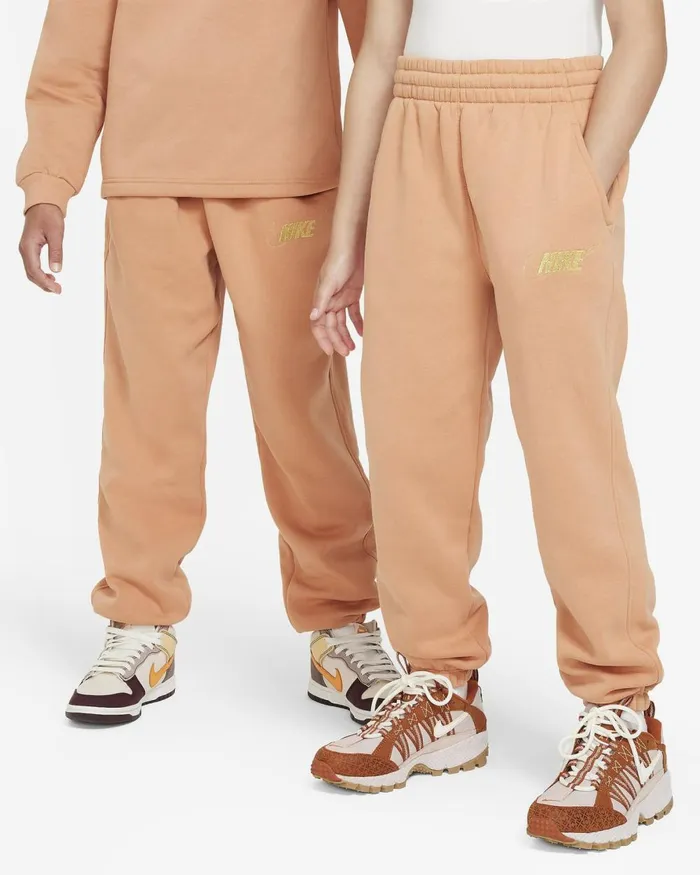 Kids Nike All Clothing Sportswear Club Fleece Amber Brownmetallic Gold