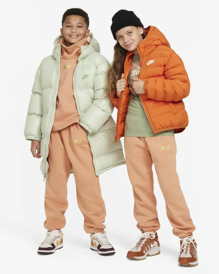 Kids Nike All Clothing Sportswear Club Fleece Amber Brownmetallic Gold