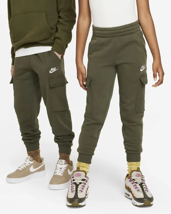 Kids Nike All Clothing Sportswear Club Fleece Cargo Khakicargo Khakiwhite