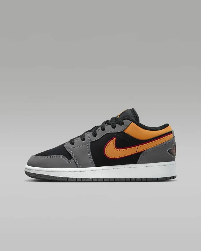 Kids Nike Jordan Air Jordan 1 Low SE Blacklight Graphitecardinal Redvivid Orange