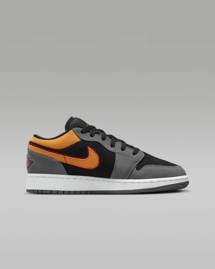 Kids Nike Jordan Air Jordan 1 Low SE Blacklight Graphitecardinal Redvivid Orange