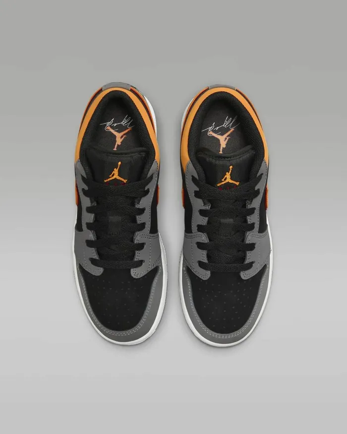 Kids Nike Jordan Air Jordan 1 Low SE Blacklight Graphitecardinal Redvivid Orange
