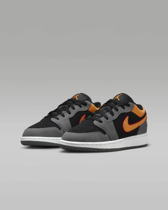 Kids Nike Jordan Air Jordan 1 Low SE Blacklight Graphitecardinal Redvivid Orange