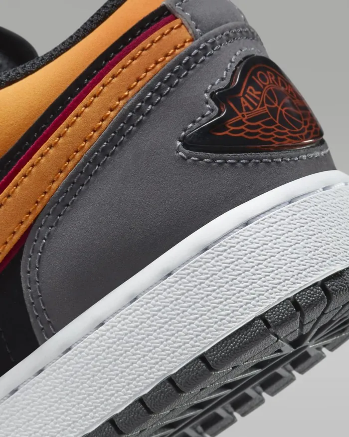Kids Nike Jordan Air Jordan 1 Low SE Blacklight Graphitecardinal Redvivid Orange