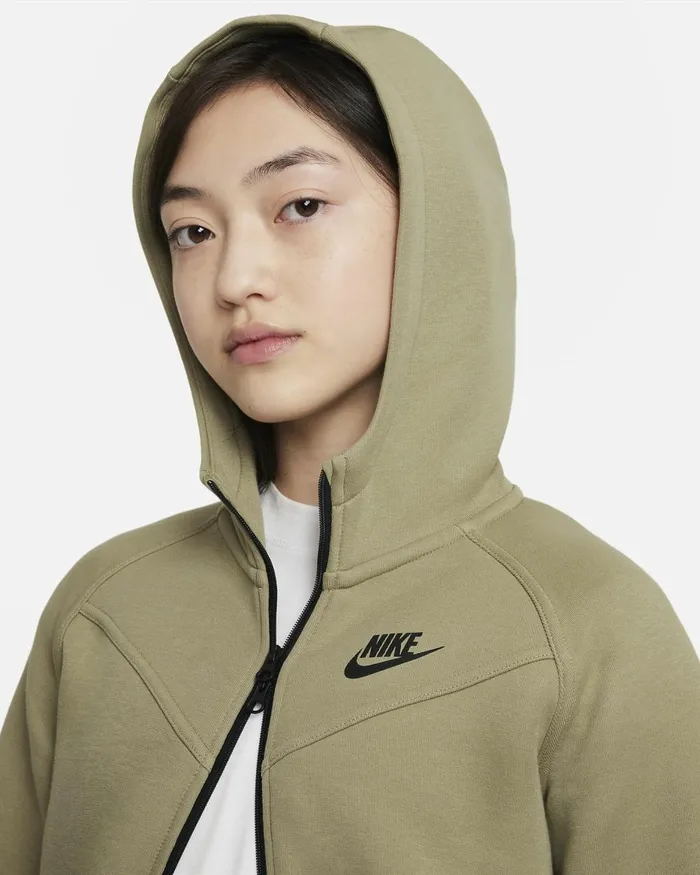 Kids Nike Older Kids 7 8211 15 Years Sportswear Tech Fleece Neutral Oliveblackblack