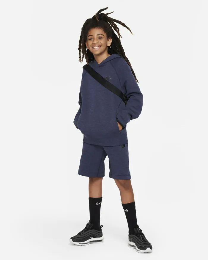 Kids Nike Older Kids 7 8211 15 Years Sportswear Tech Fleece Obsidian Heatherblack