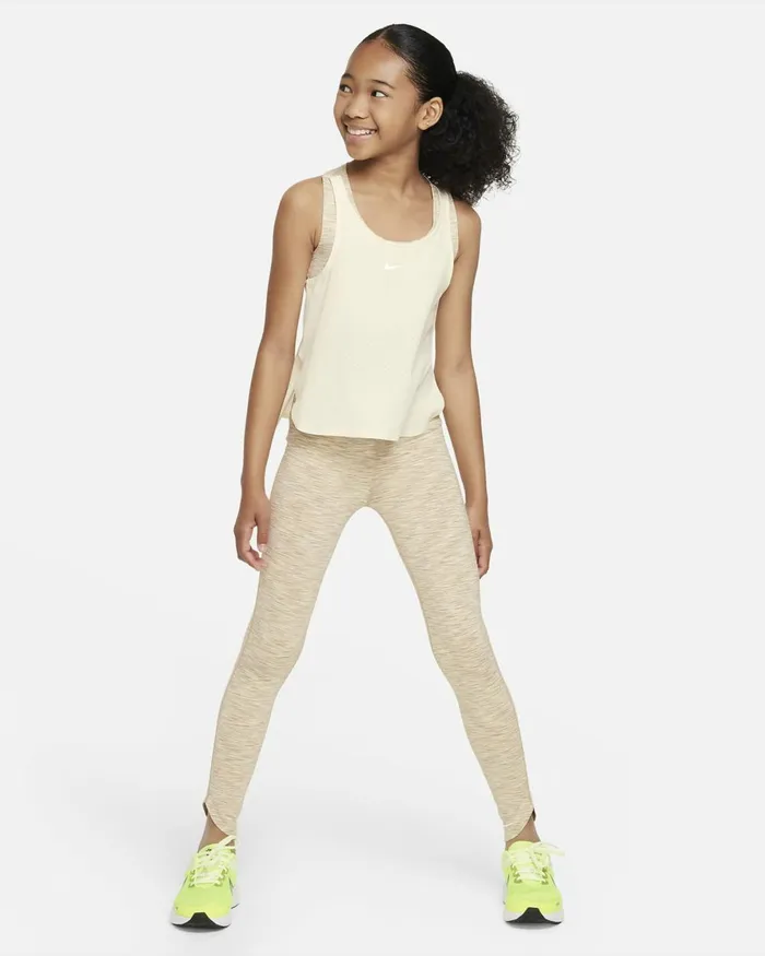 Kids Nike Tops And TShirts DriFIT One Hempcoconut Milkwhite