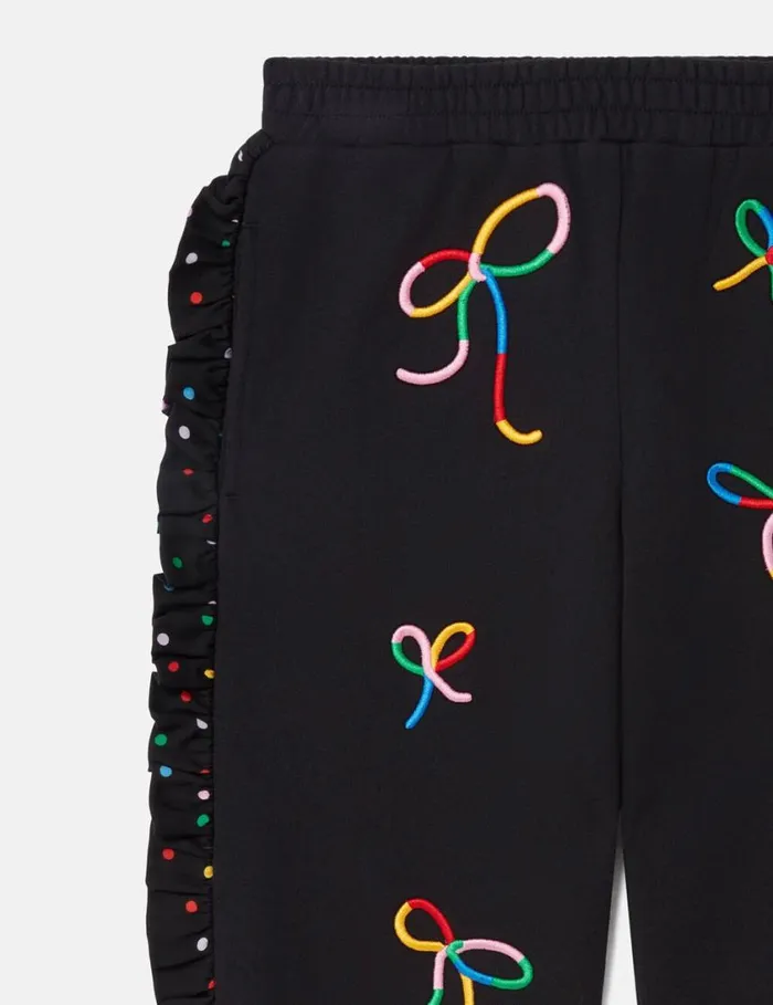 Kids Ribbon Print Frilled Joggers Multicolour Stella McCartney Pants and Shorts Kids Ribbon Print Frilled Joggers Multicolour Stella McCartney Pants and Shorts